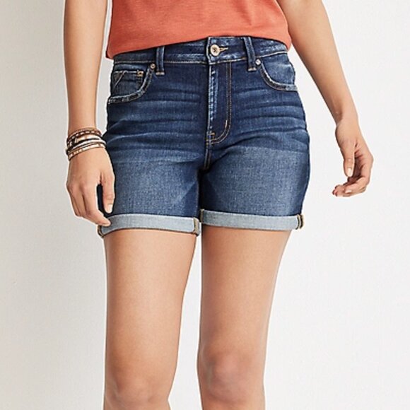 edgely™ High Rise Rolled Hem 5in Denim Short - Picture 4 of 4